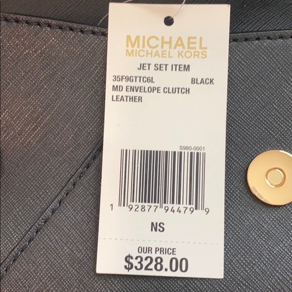 Michael Kors Jet Set Medium Envelope Clutch, Black - Picture 4 of 5